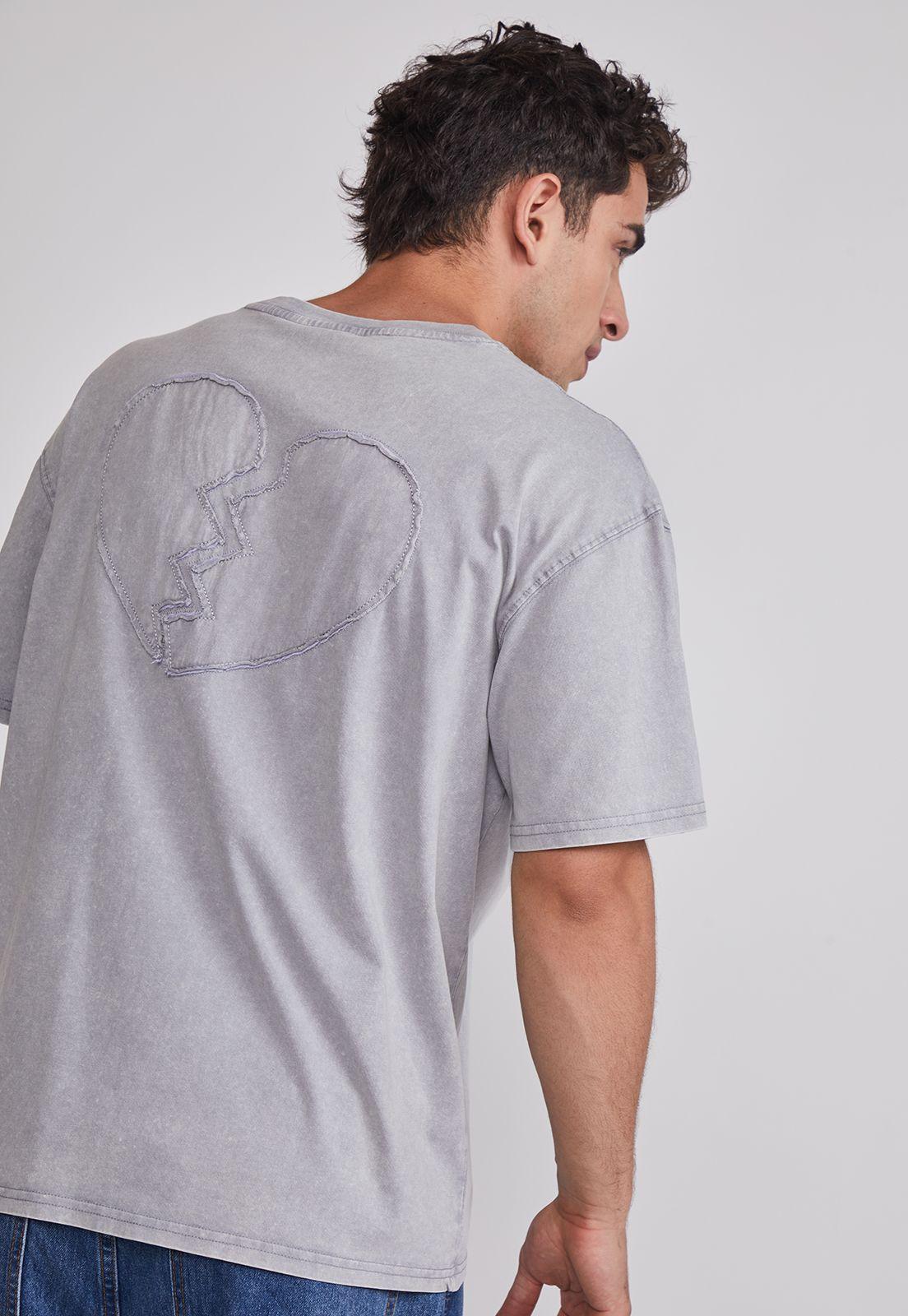 Polera Hombre Corazón 3D Gris Sioux-2