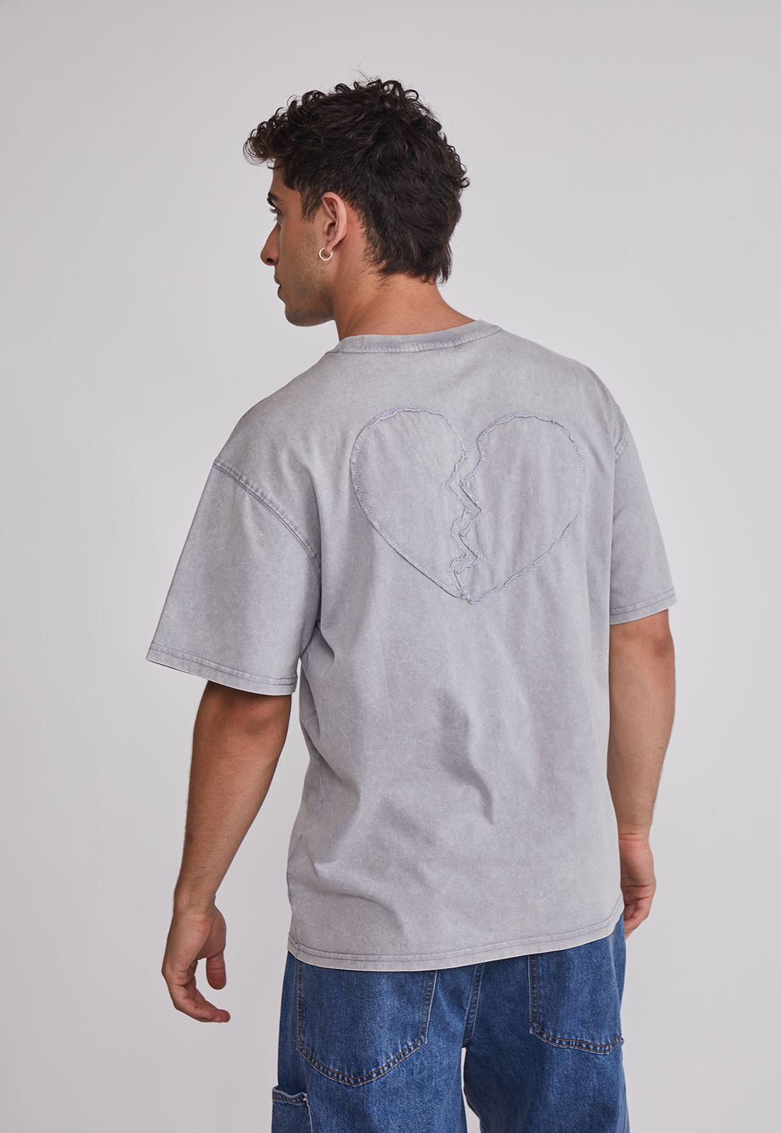 Polera Hombre Corazón 3D Gris Sioux-4