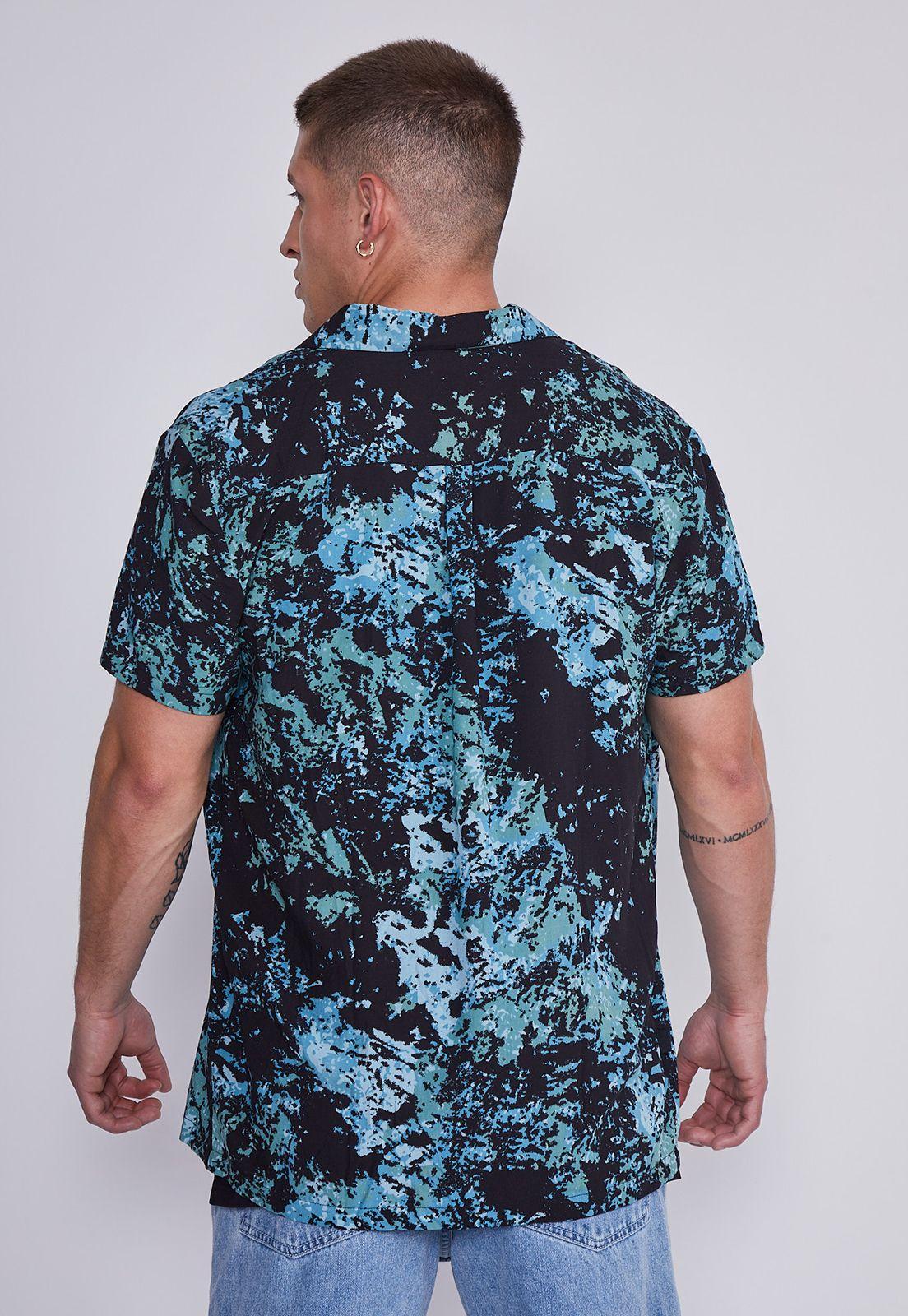 Camisa Hombre Negro Con Celeste Sioux-2