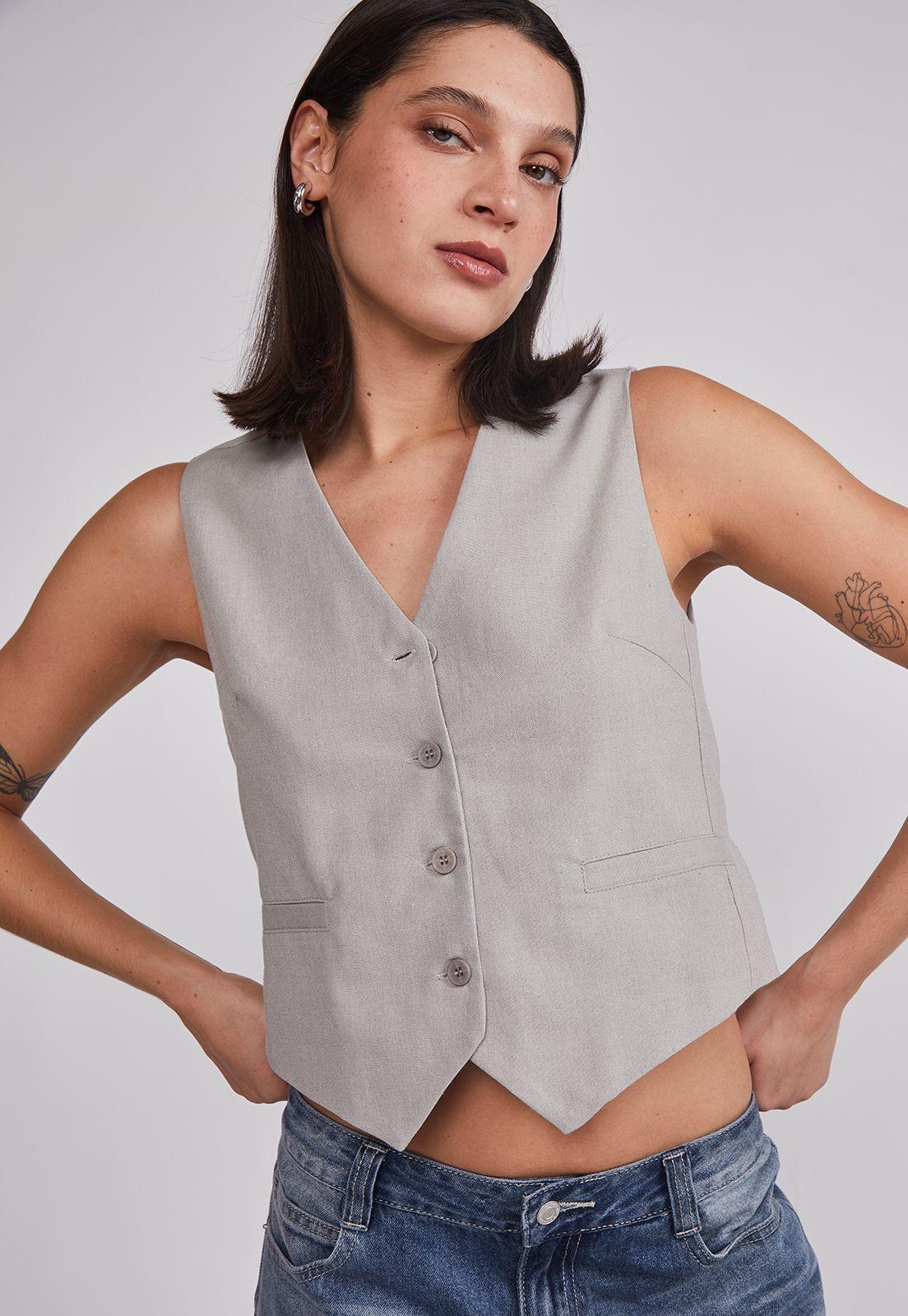 Chaqueta Mujer Sastrero Lino Beige Sioux-1