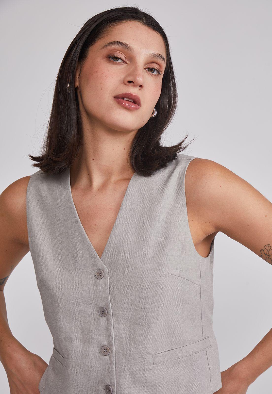 Chaqueta Mujer Sastrero Lino Beige Sioux-2