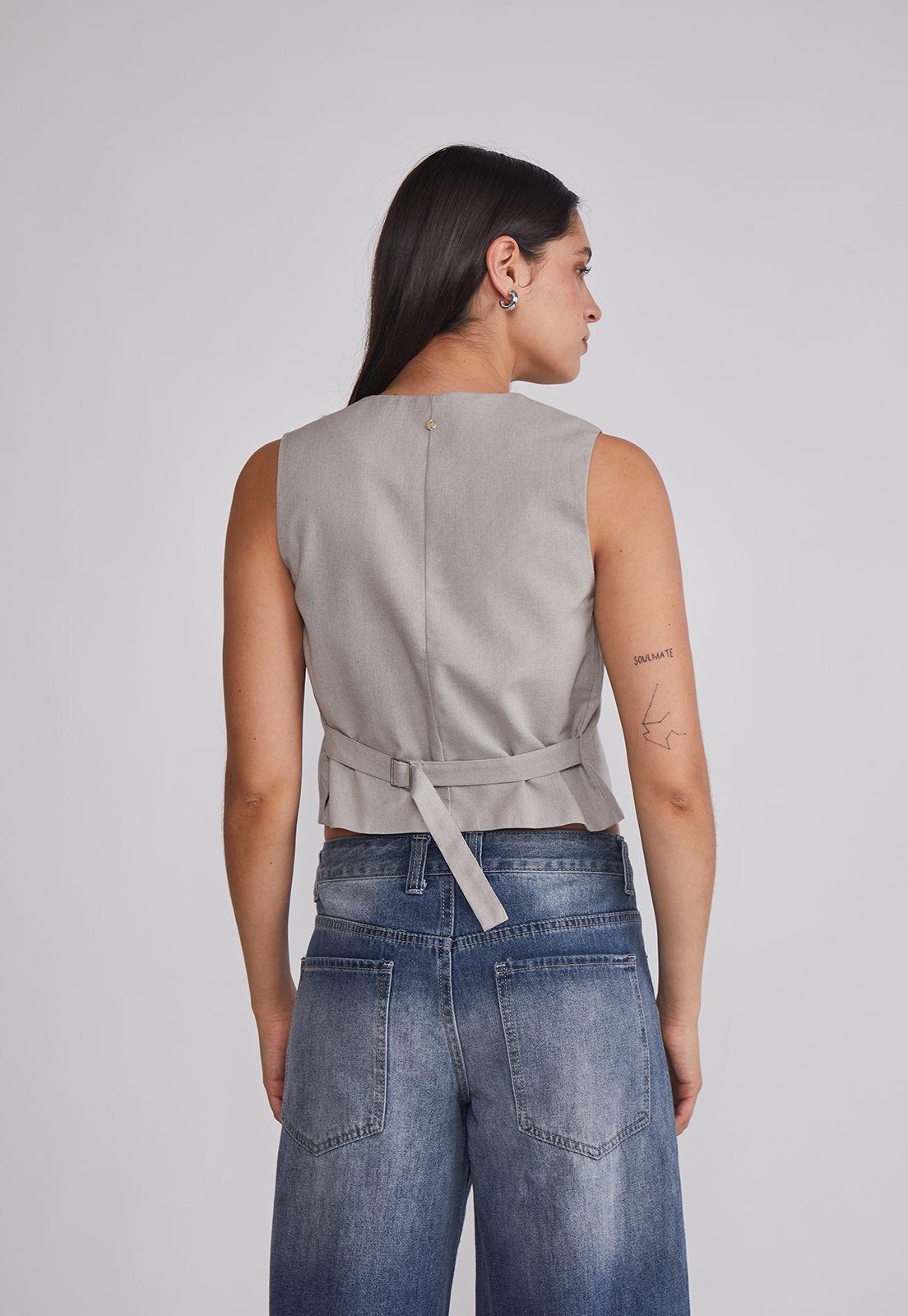 Chaqueta Mujer Sastrero Lino Beige Sioux-4