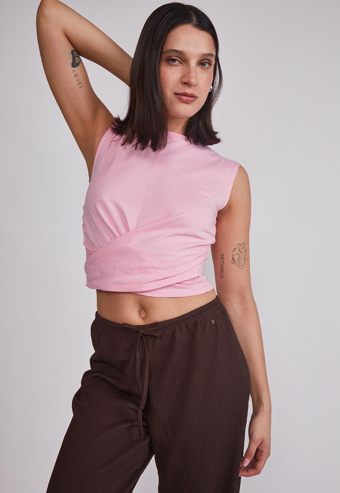 Peto Mujer Delantero Cruzado Rosado Sioux-2