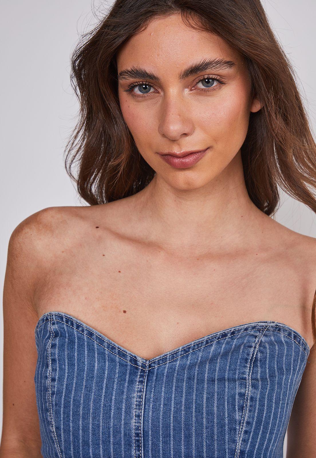 Peto Mujer Strapless Celeste Sioux-2