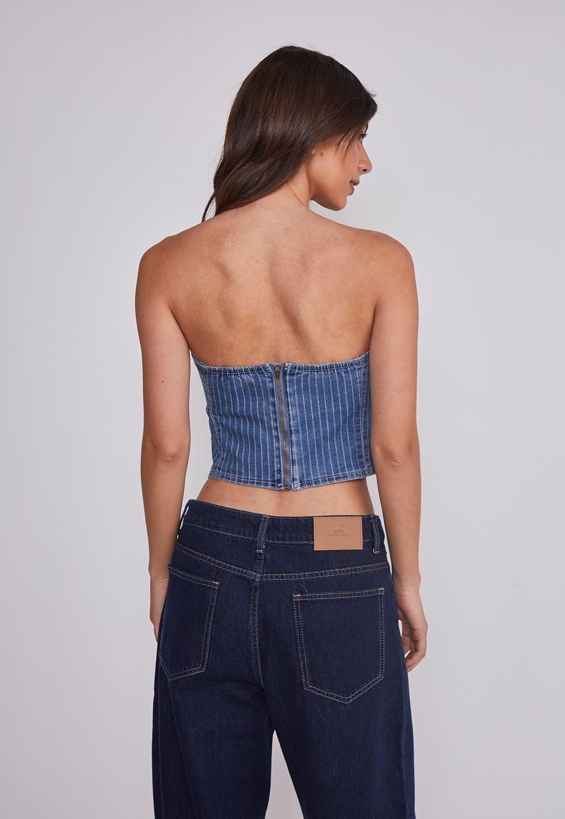 Peto Mujer Strapless Celeste Sioux-3