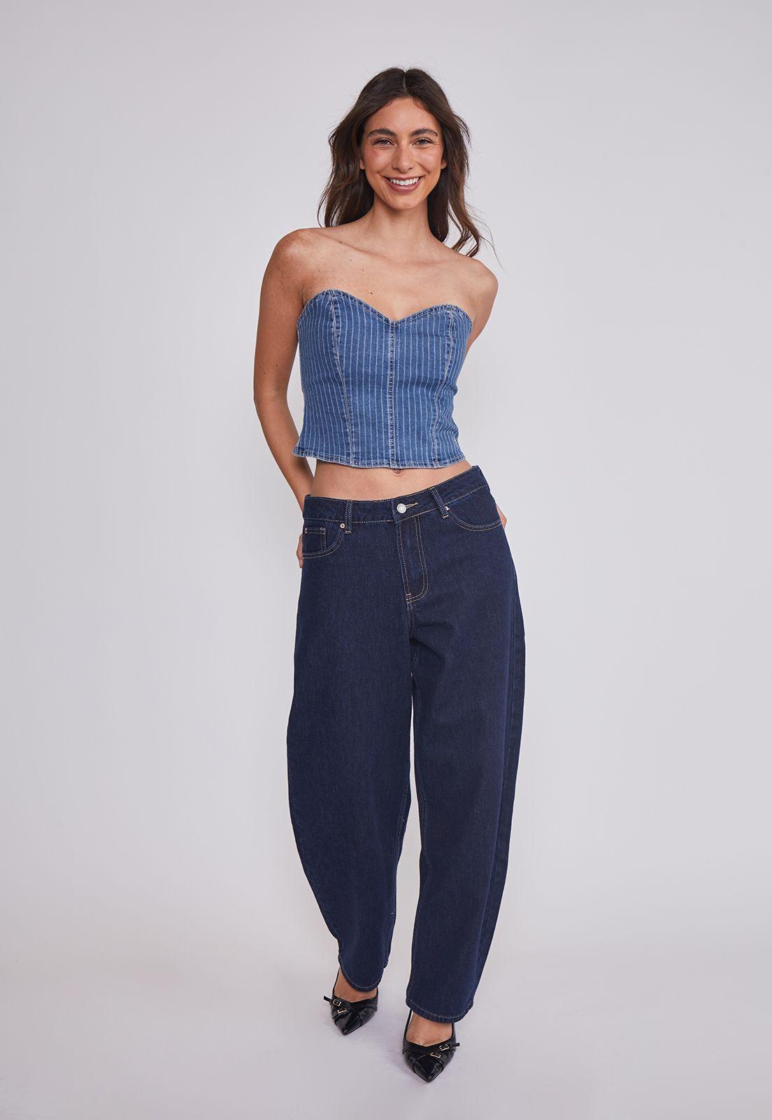 Peto Mujer Strapless Celeste Sioux-4