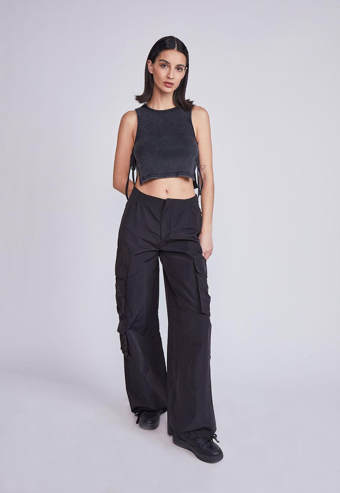 Polera Mujer Amarra Negro Sioux-3