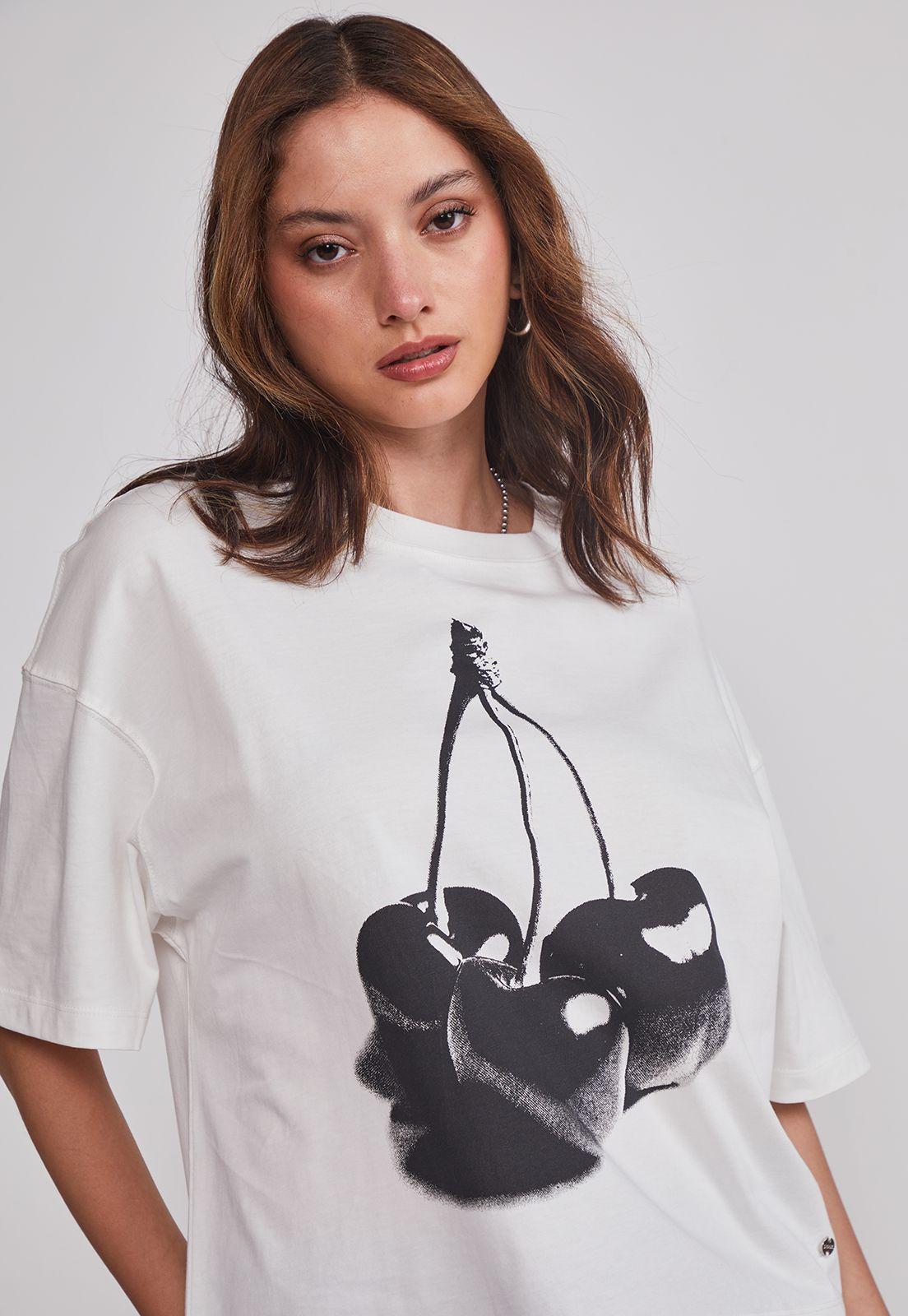 Polera Mujer Cherry Boxy Blanco Sioux-3