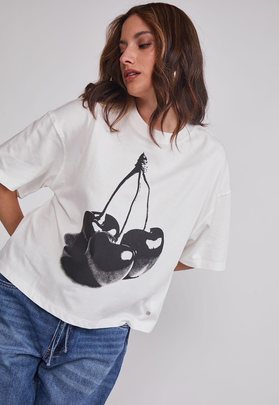 Polera Mujer Cherry Boxy Blanco Sioux-4
