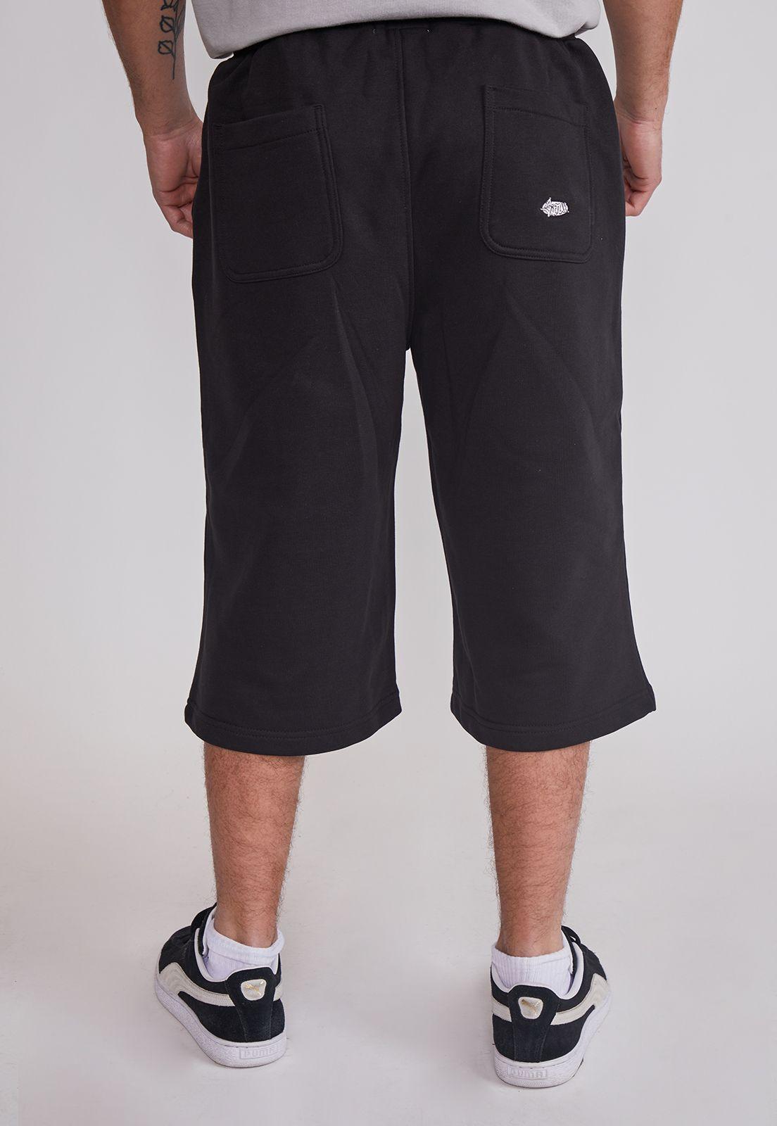 Bermuda Hombre Franela Skater Negro Sioux-3