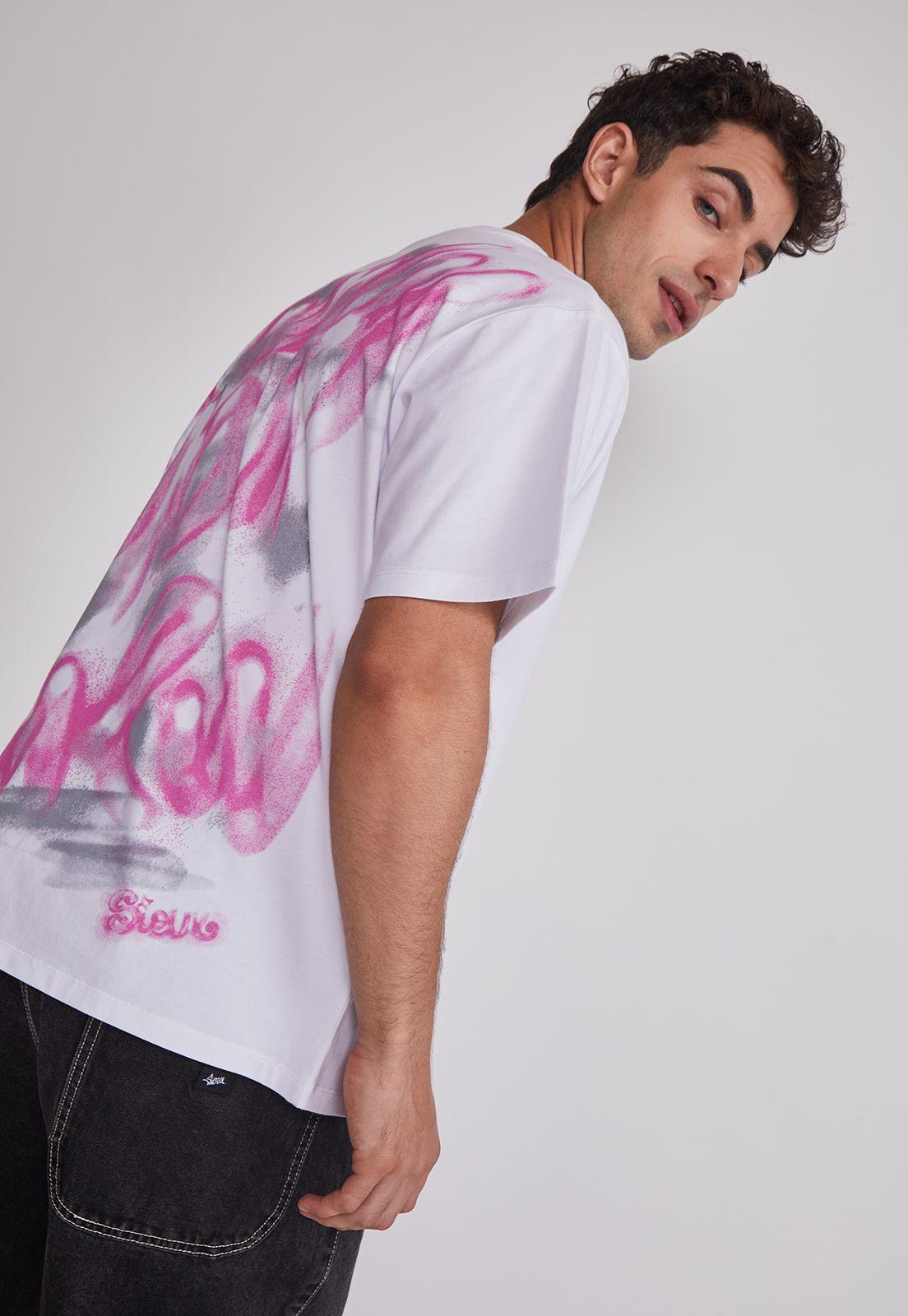 Polera Hombre Graffitti Blanco Sioux-2