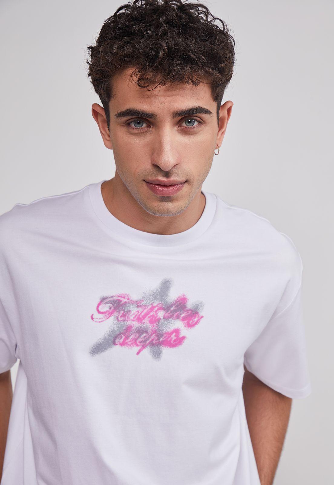 Polera Hombre Graffitti Blanco Sioux-3