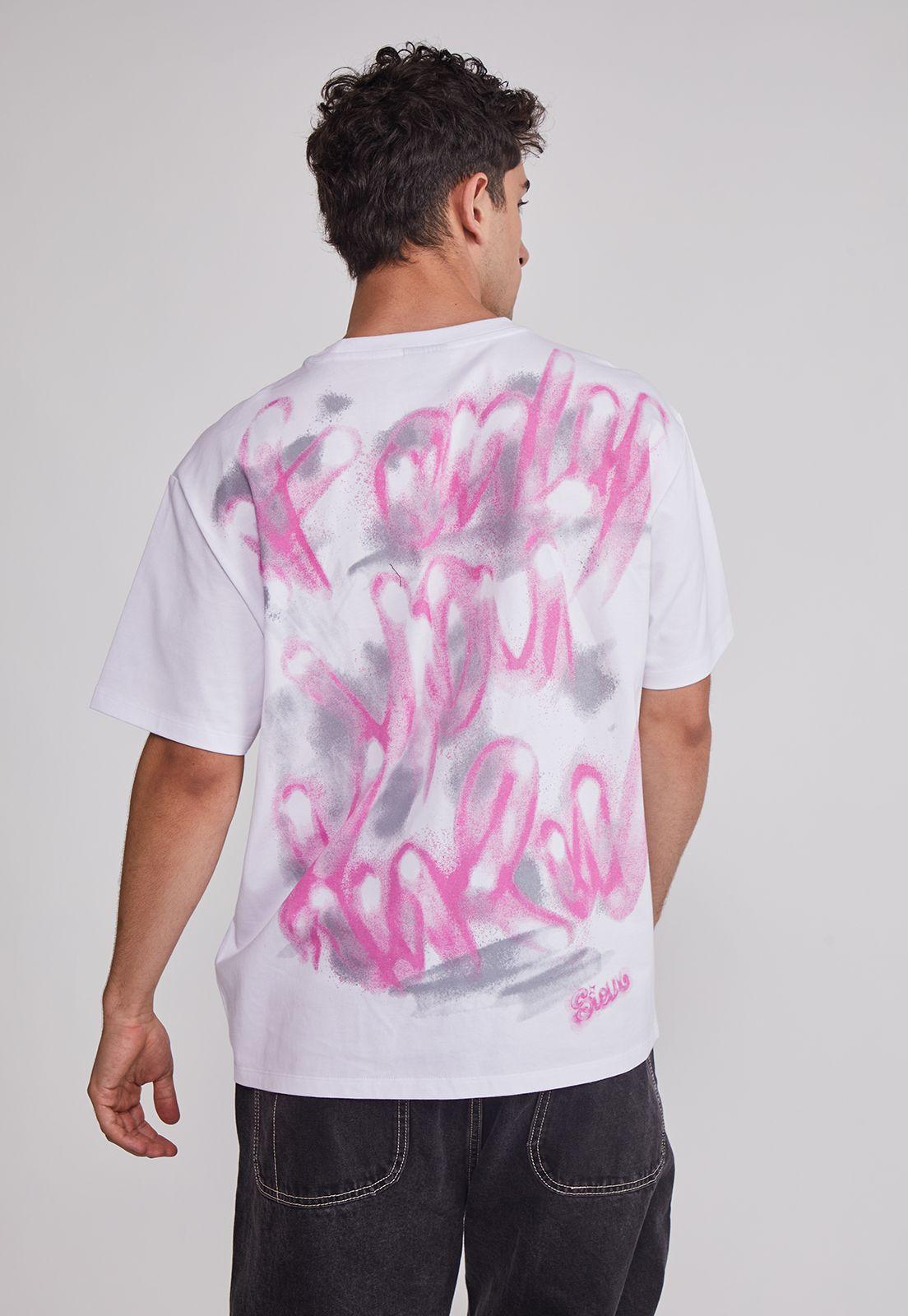 Polera Hombre Graffitti Blanco Sioux-4