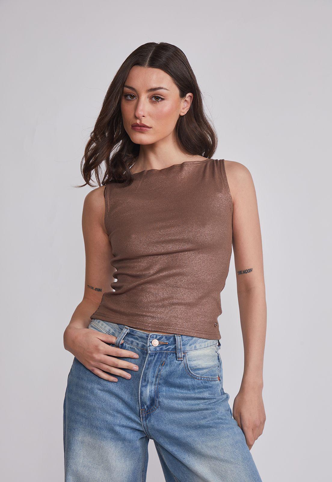 Peto Mujer Cuello Bote Beige Sioux-0