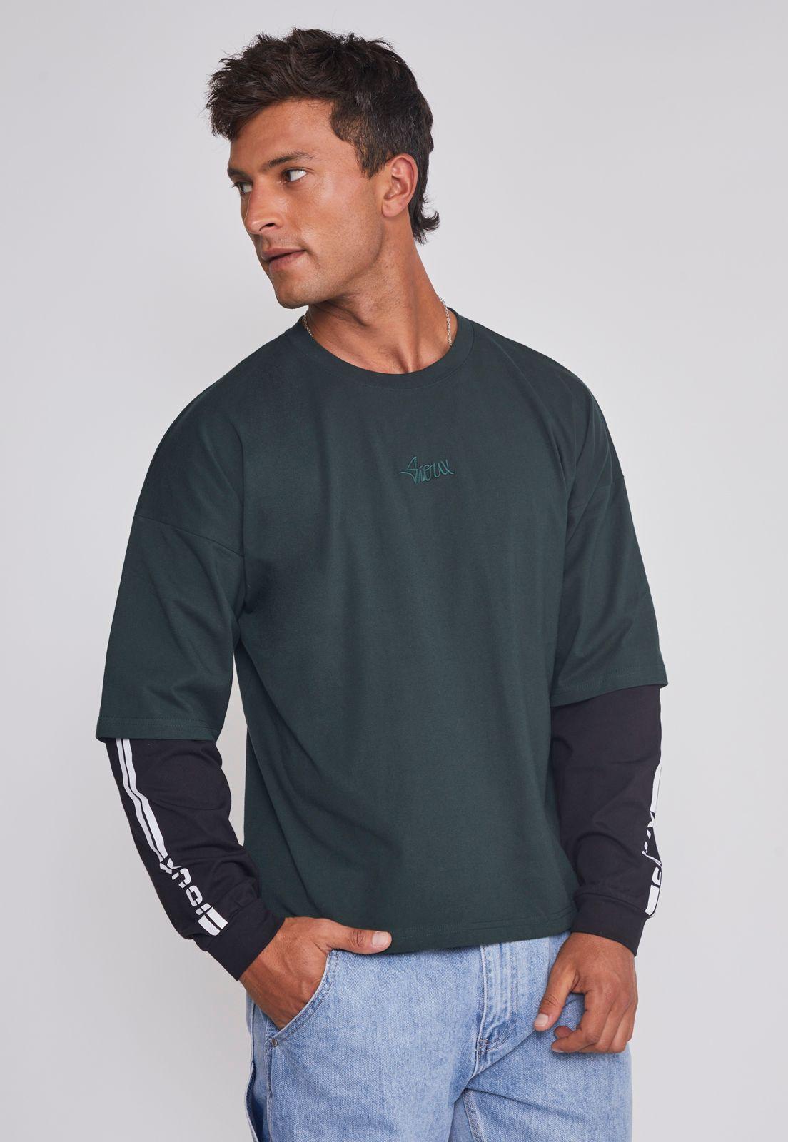 Polera Hombre Boxy Fit Verde Sioux-0
