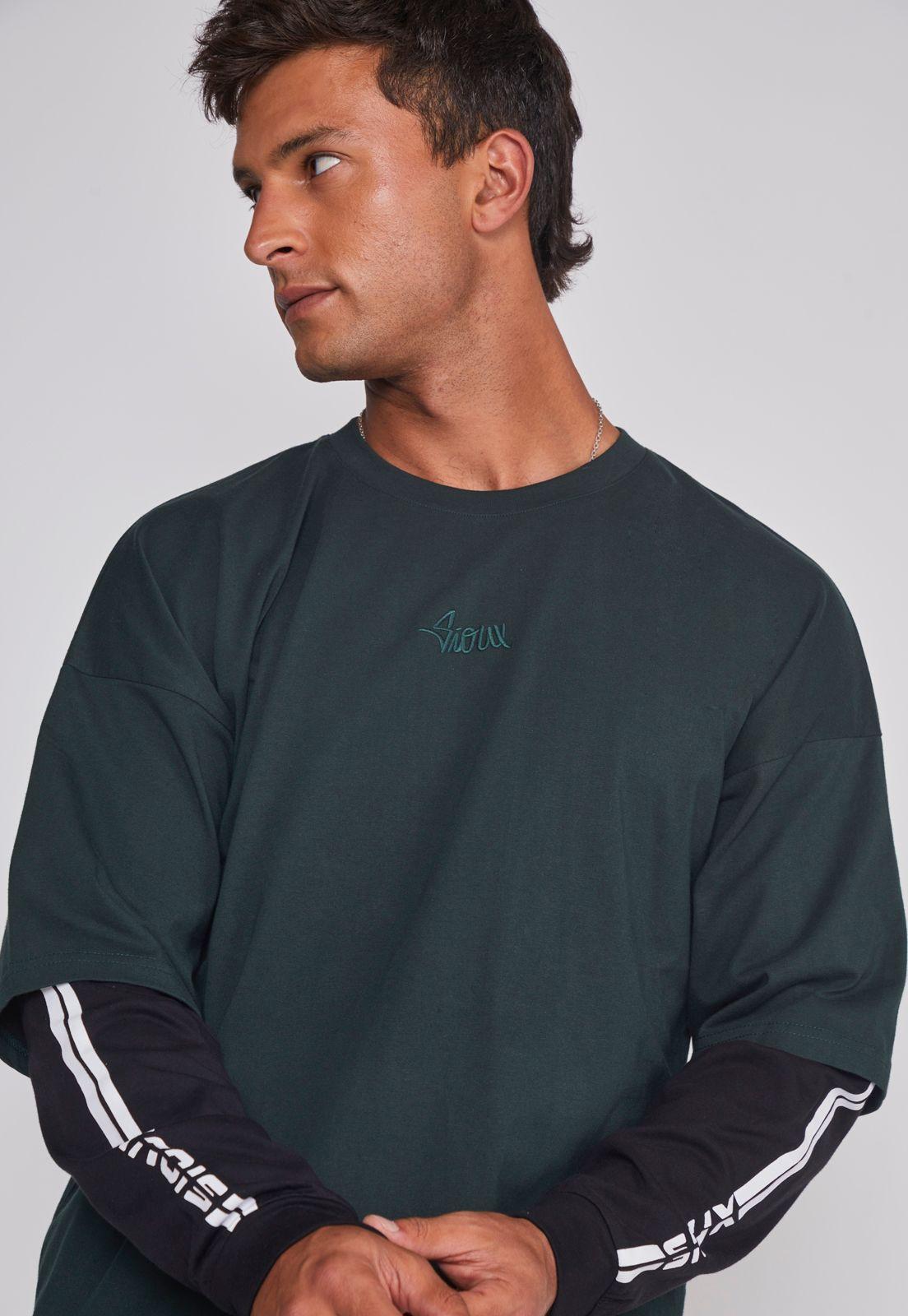 Polera Hombre Boxy Fit Verde Sioux-3