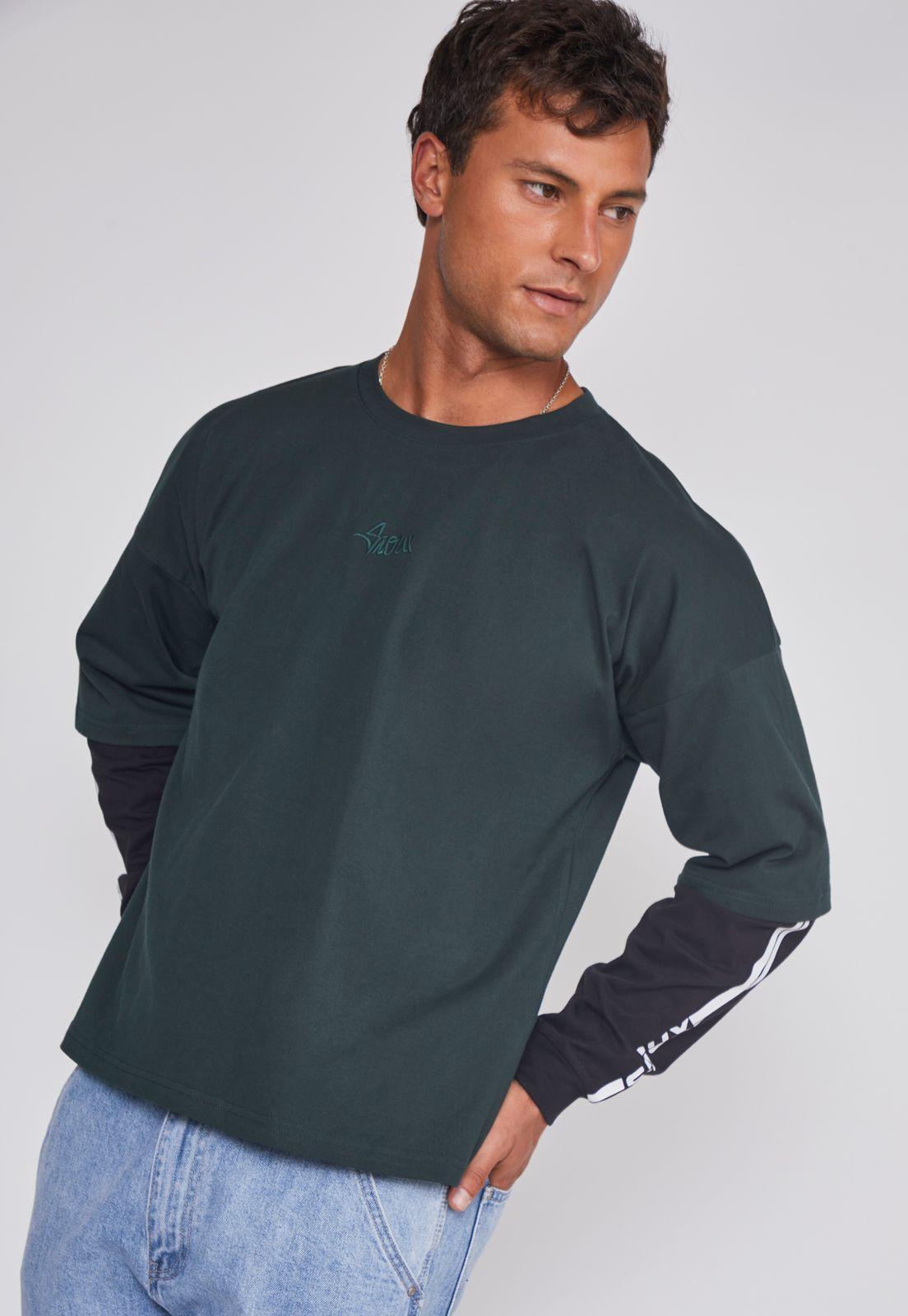 Polera Hombre Boxy Fit Verde Sioux-4