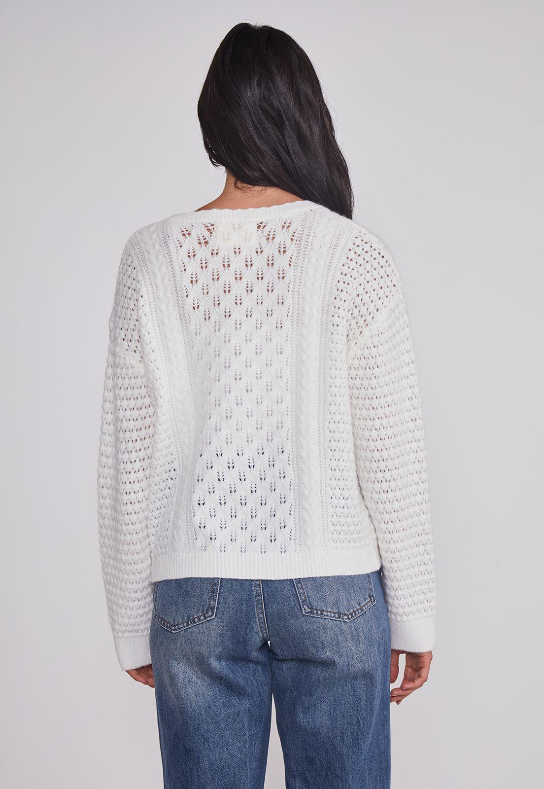 Sweater Mujer Botones Romántico Crudo Sioux-1