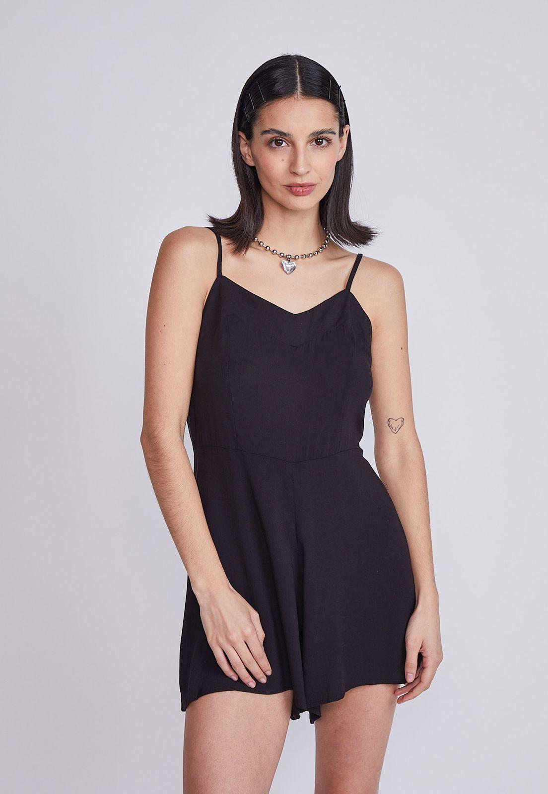 Enterito Mujer Corto Negro Sioux-0