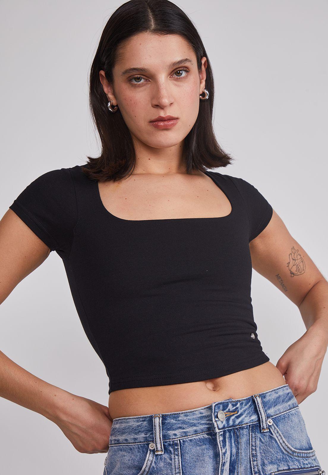 Polera Mujer Cuadrado Negro Sioux-2