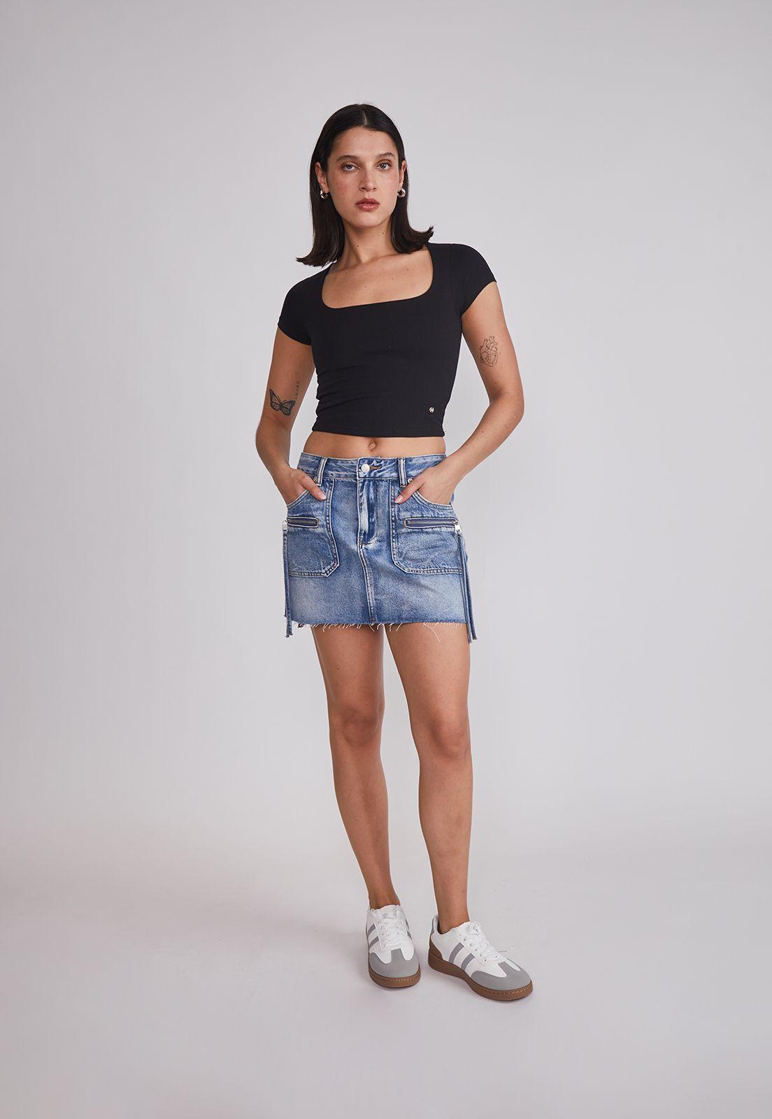 Polera Mujer Cuadrado Negro Sioux-4