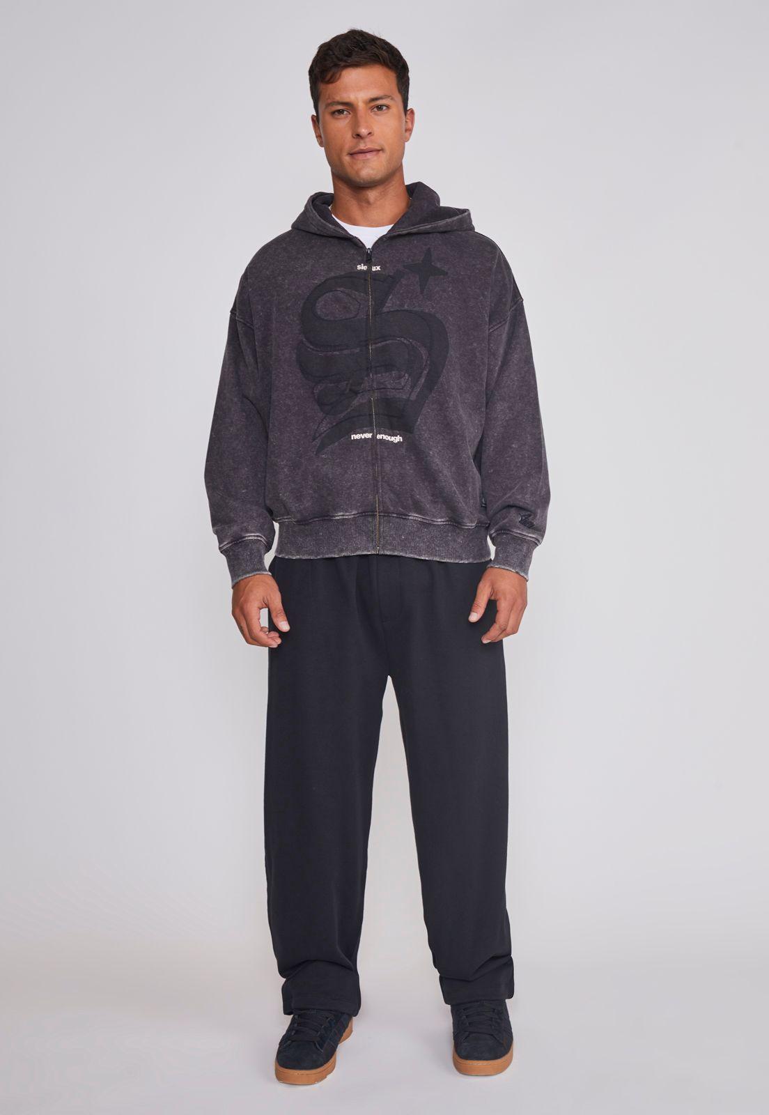 Polerón Hombre Lavado Boxy Fit Gris Sioux-2