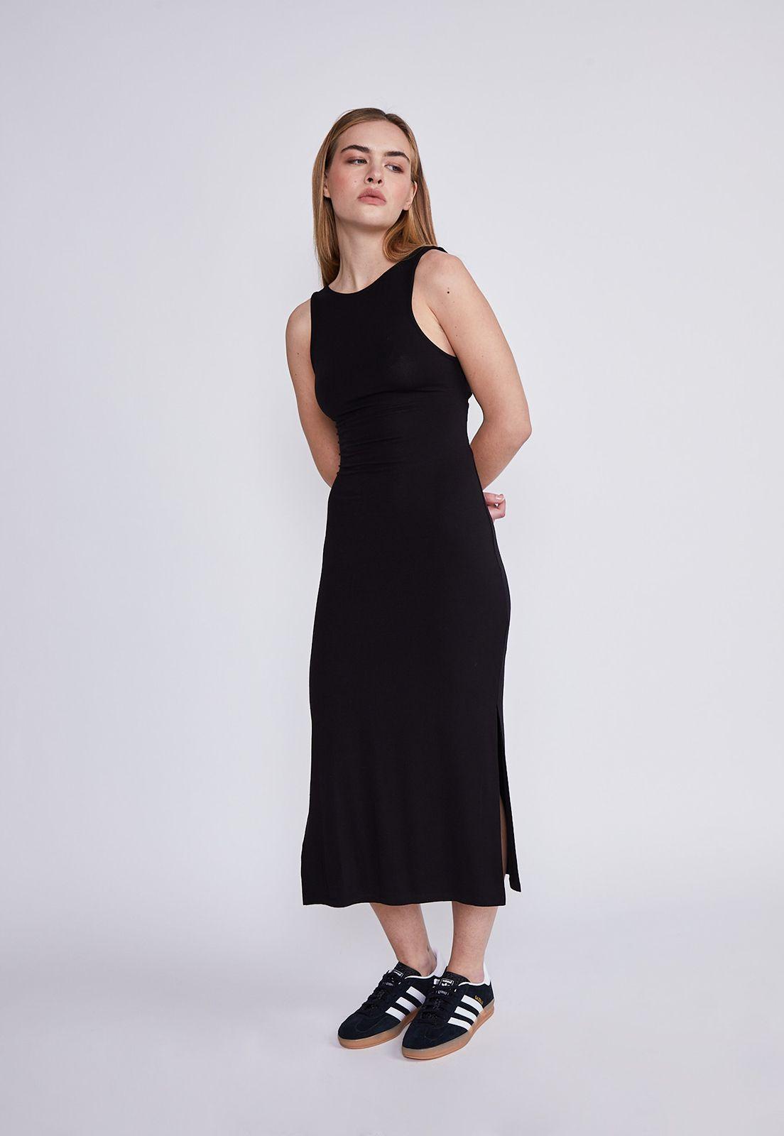 Vestido Mujer Negro Espalda Descubierta Sioux-4