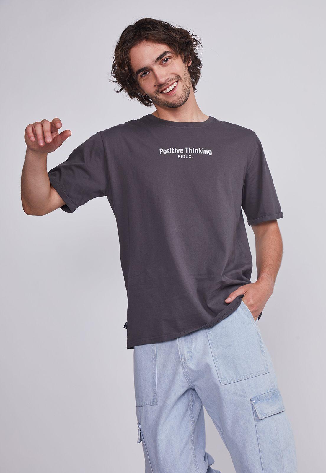 Polera Hombre Acero Letras Positive Sioux-1