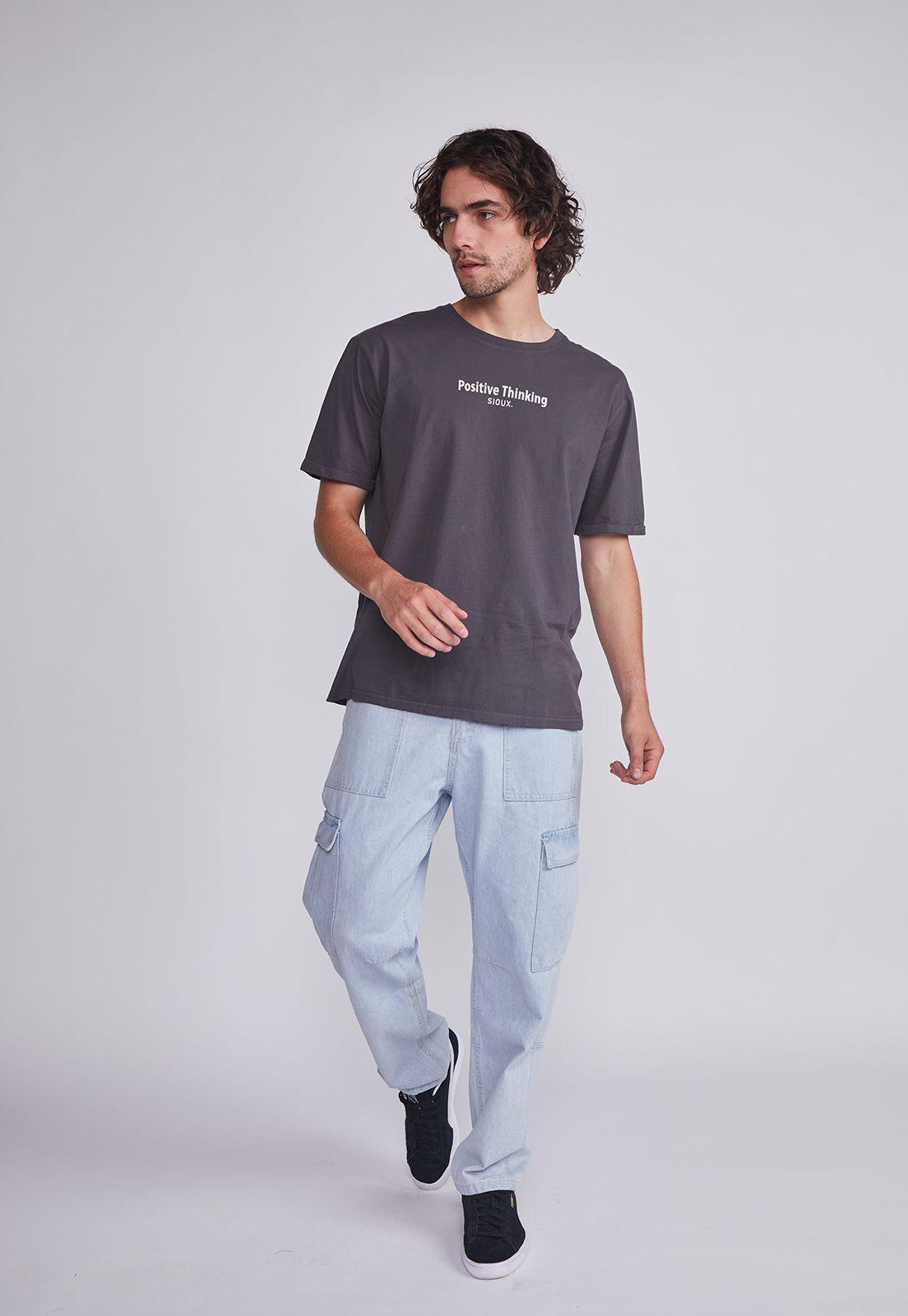 Polera Hombre Acero Letras Positive Sioux-4