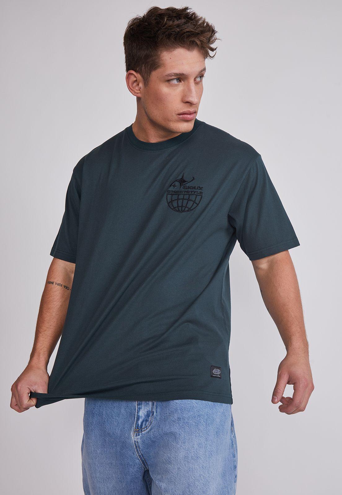Polera Hombre Frases Verde Sioux-1