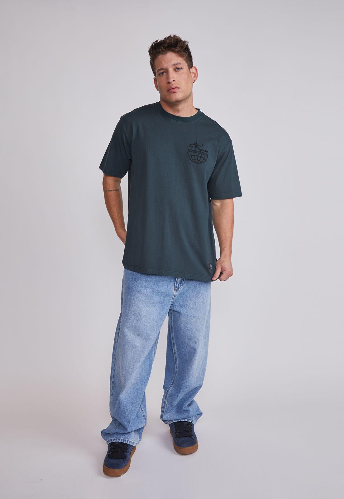 Polera Hombre Frases Verde Sioux-4