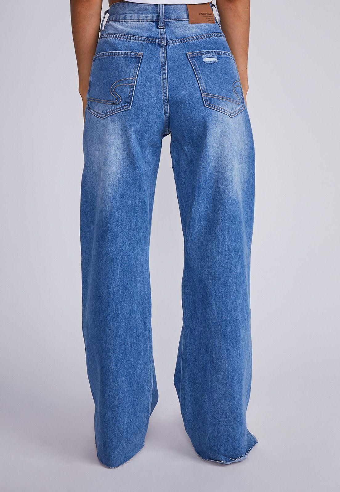 Jeans Mujer Azul Pierna Recta Destroyer Sioux-2