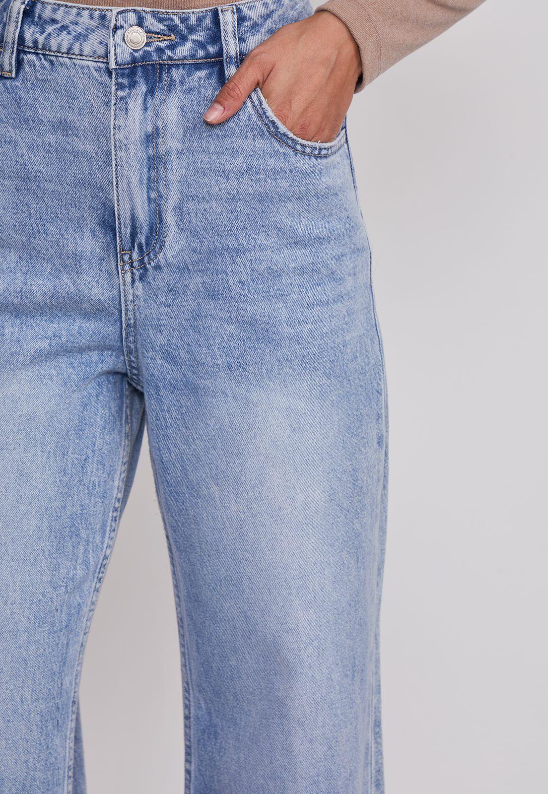 Jeans Mujer Wide Leg Tiro Alto Celeste Sioux-3