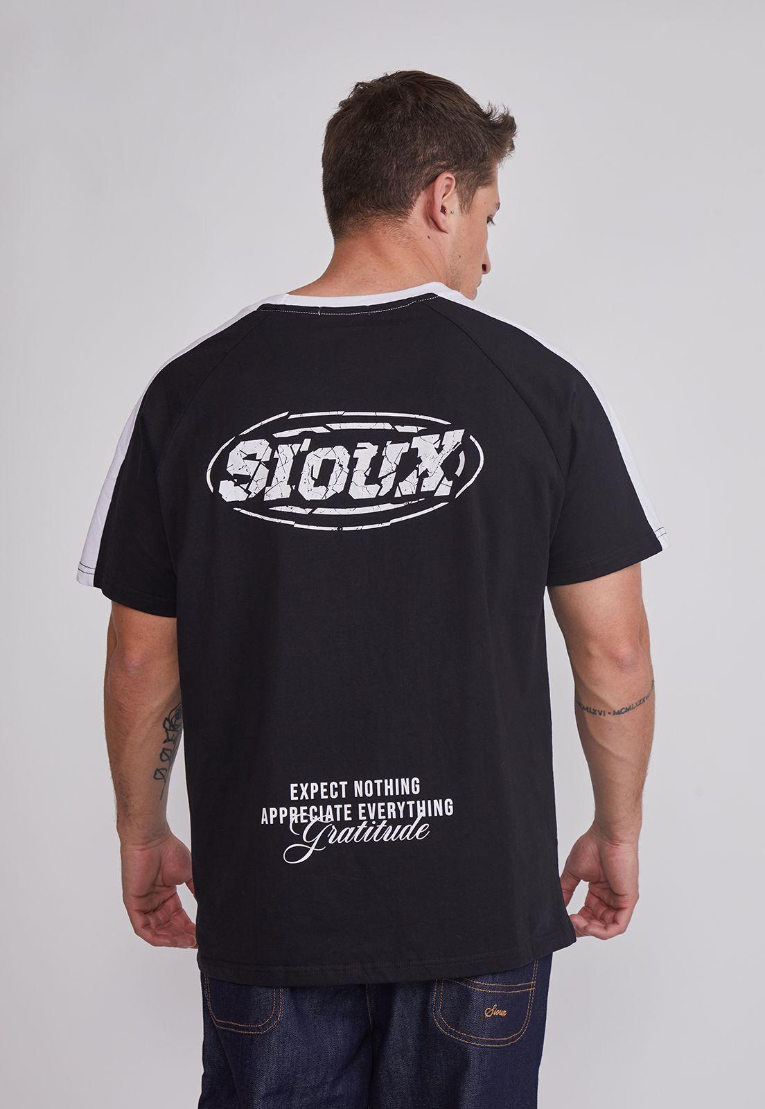 Polera Hombre Bicolor Negro Sioux-3