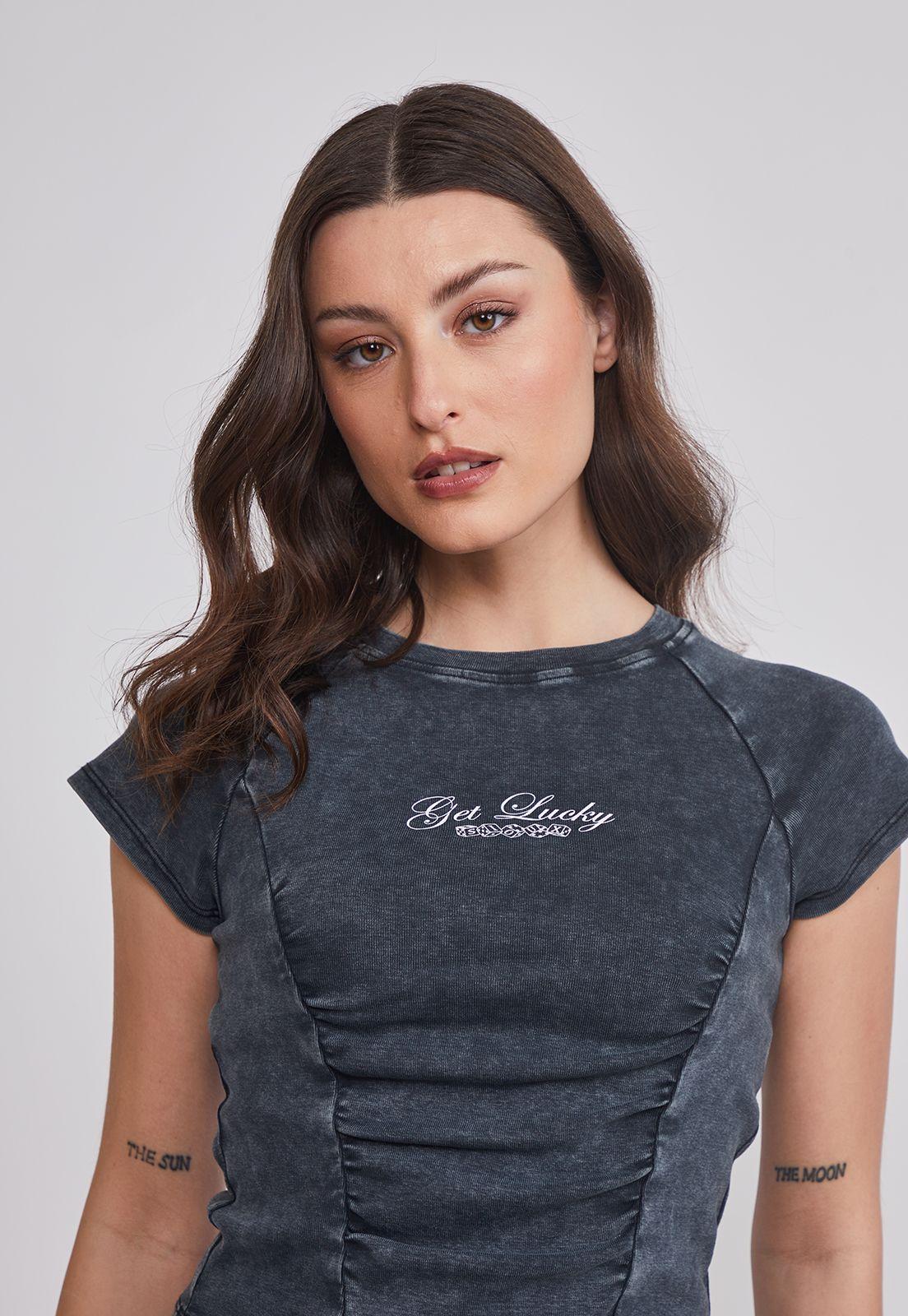 Polera Mujer Lavada Costura Gris Sioux-2