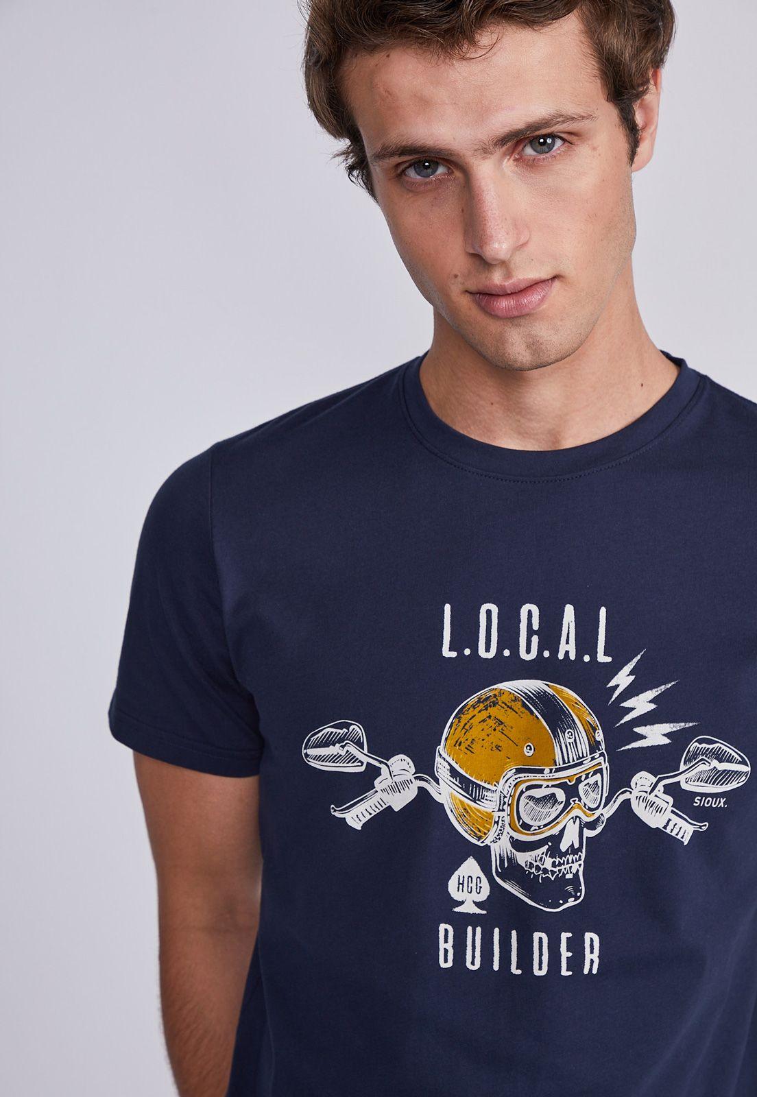 Polera Hombre Azul Calavera Sioux-1
