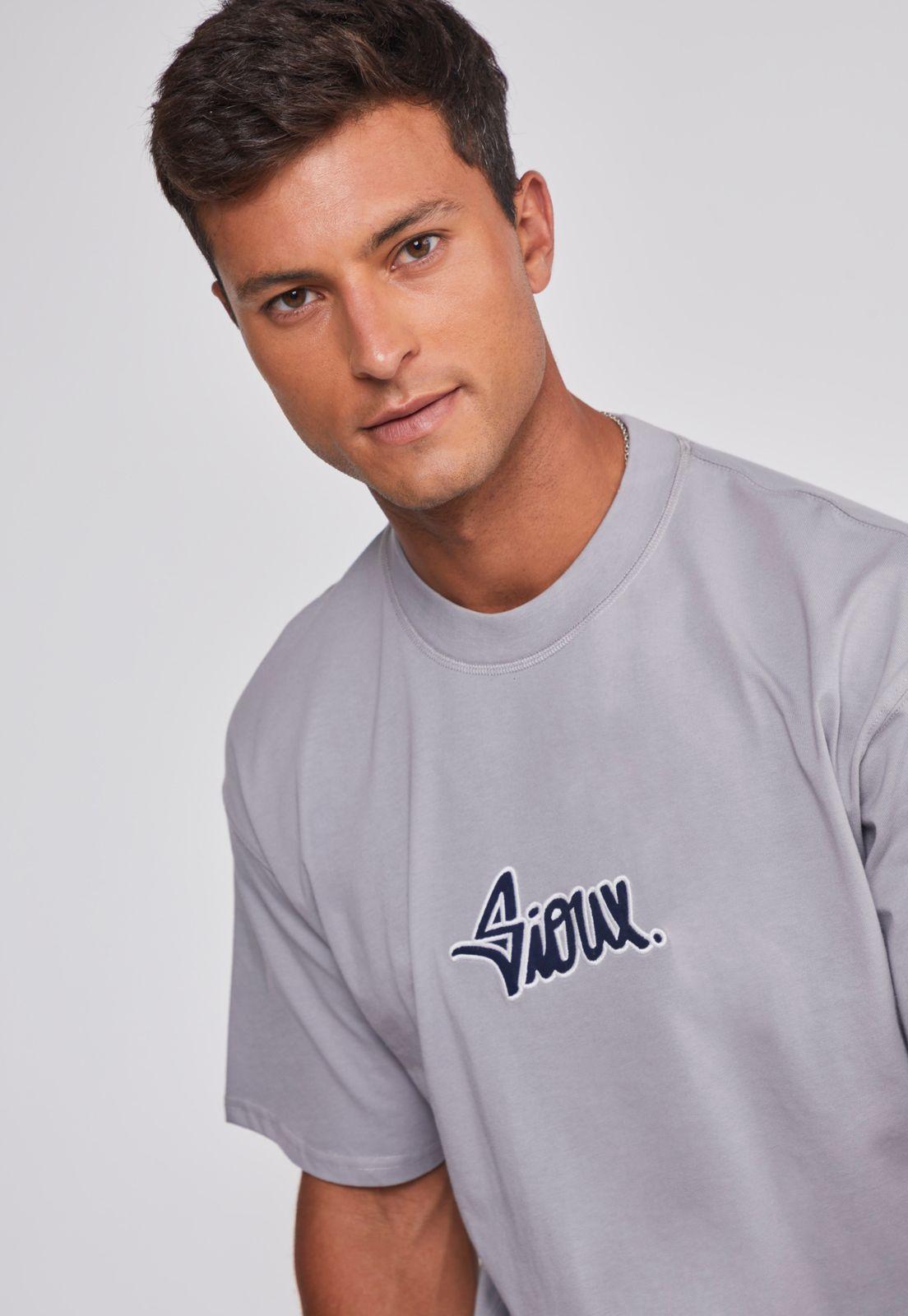 Polera Hombre Bordado Gris Sioux-3