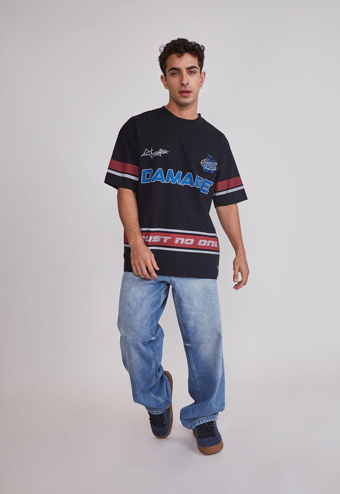 Polera Hombre Relaxed Serpiente Negro Sioux-1