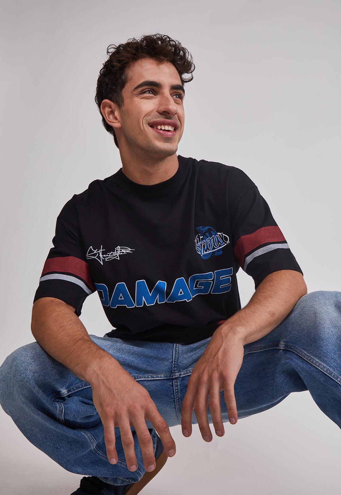 Polera Hombre Relaxed Serpiente Negro Sioux-2