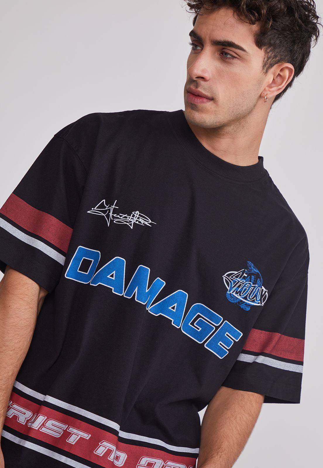 Polera Hombre Relaxed Serpiente Negro Sioux-3