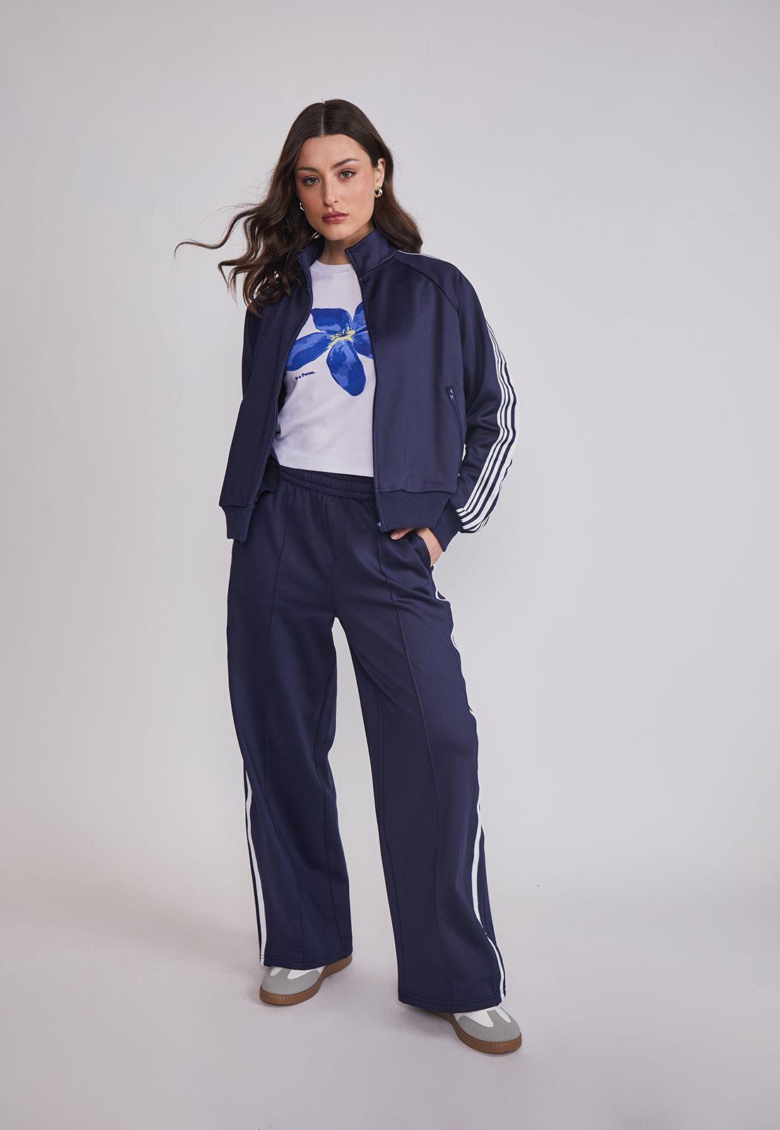 Pantalón Mujer Bandas Laterales Azul Sioux-3