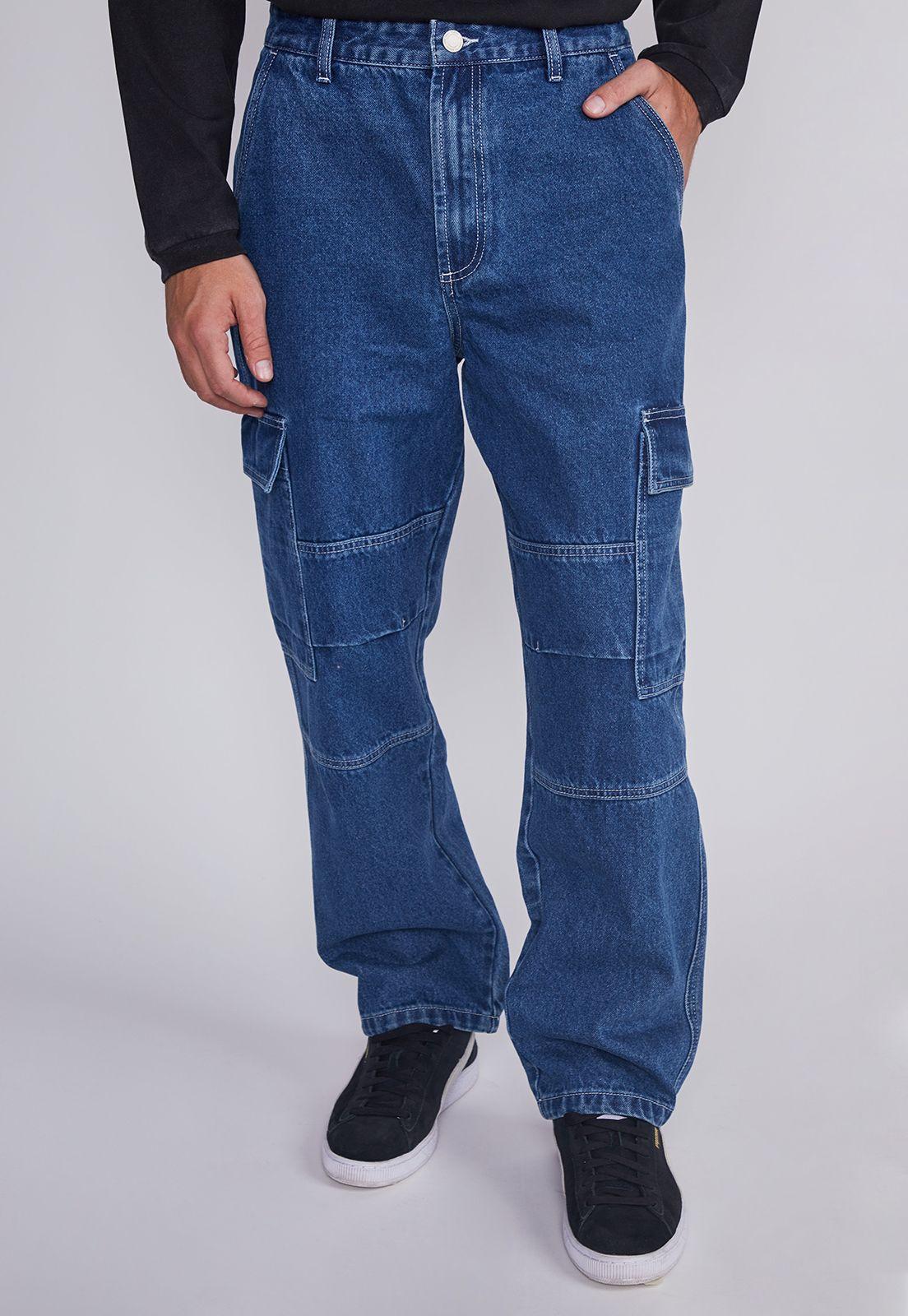 Jeans Hombre Cargo Style Azul Sioux-0