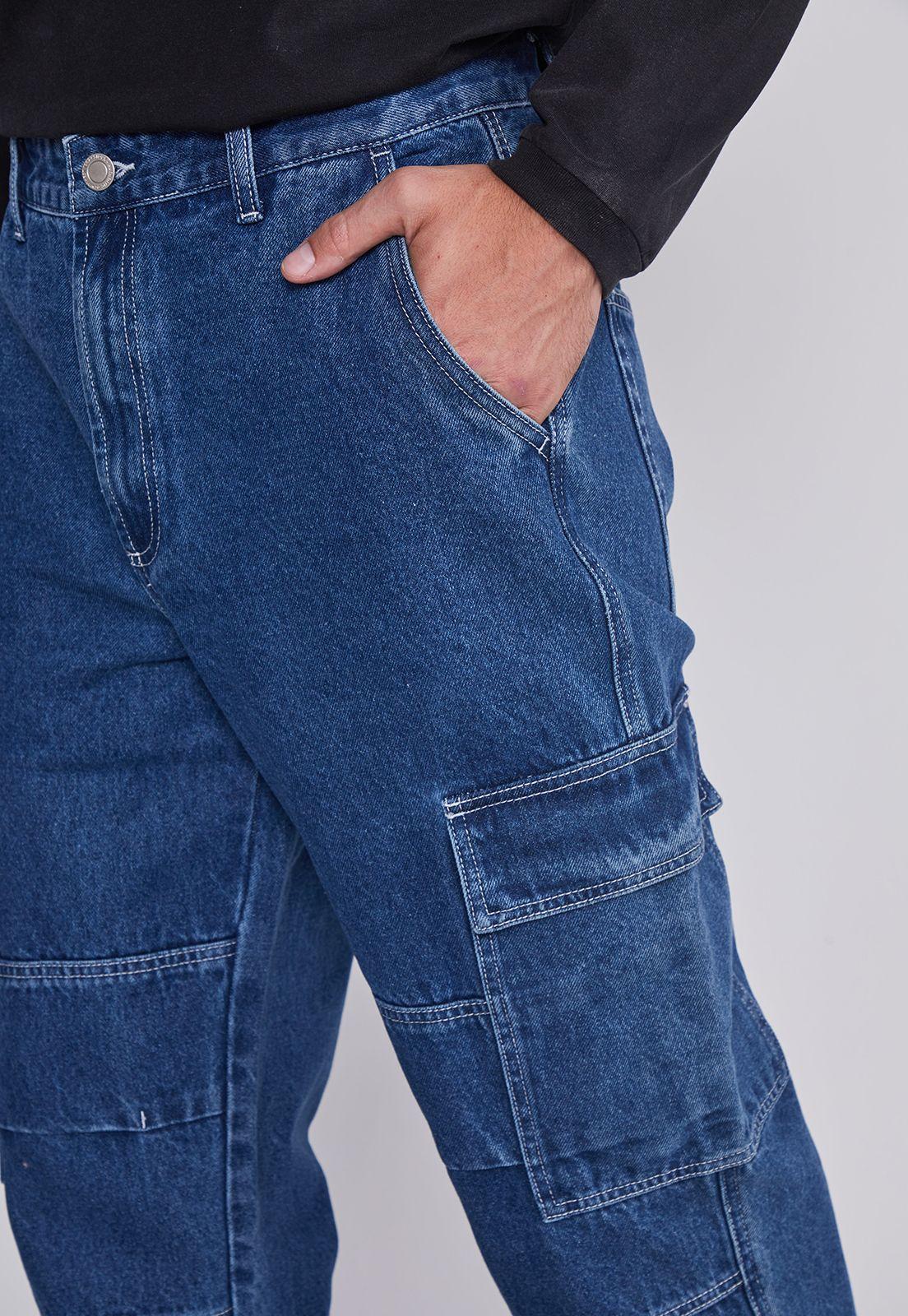 Jeans Hombre Cargo Style Azul Sioux-1