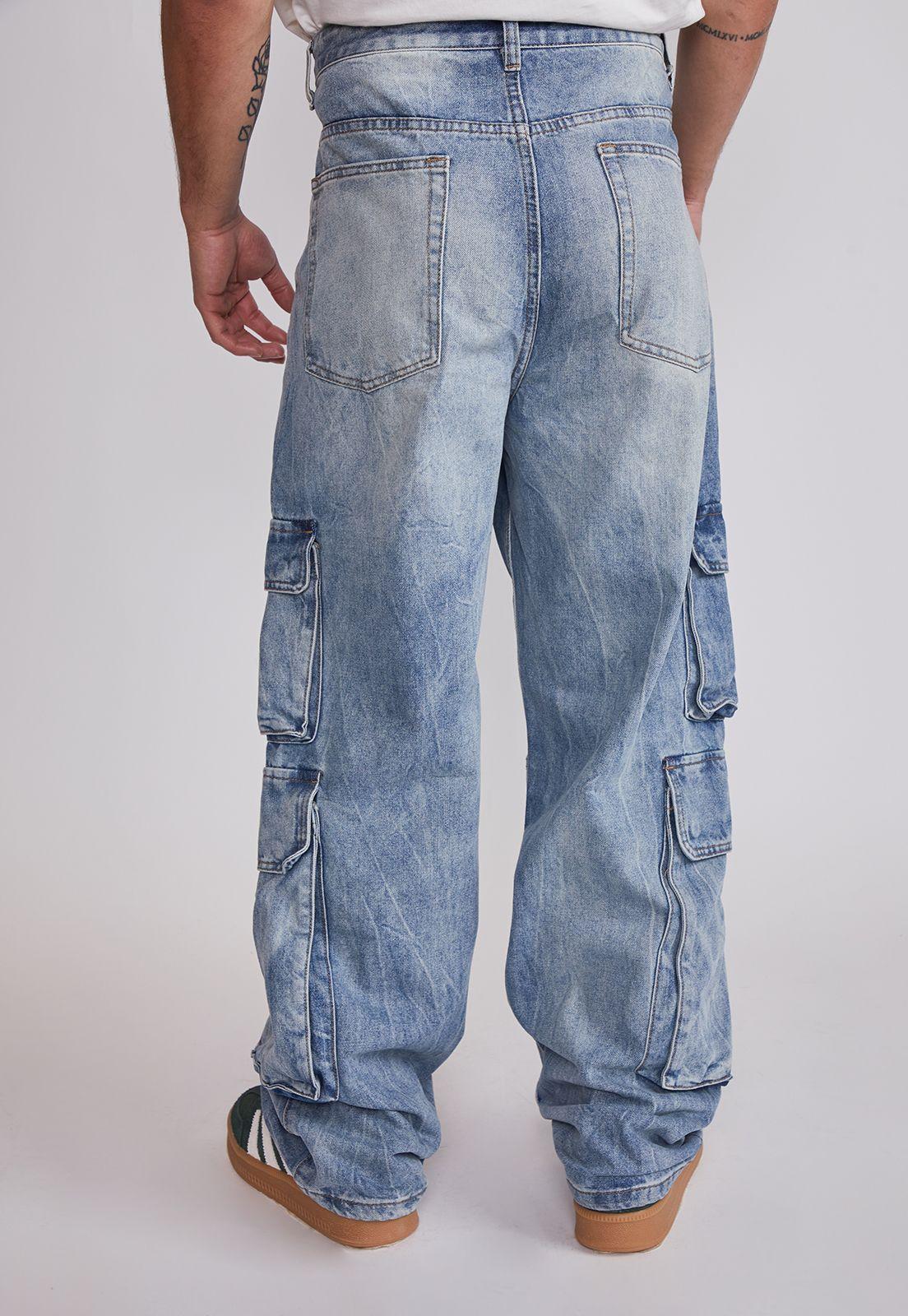 Jeans Hombre Multicargo Proceso Celeste Sioux-2