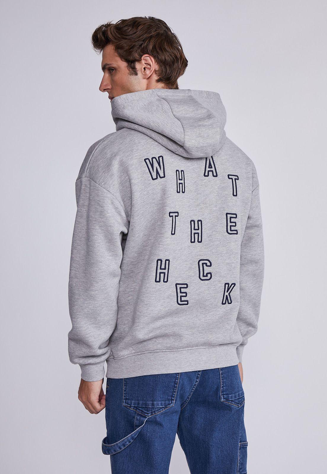 Polerón Hombre Gris Tipo College Con Gorro Sioux-2