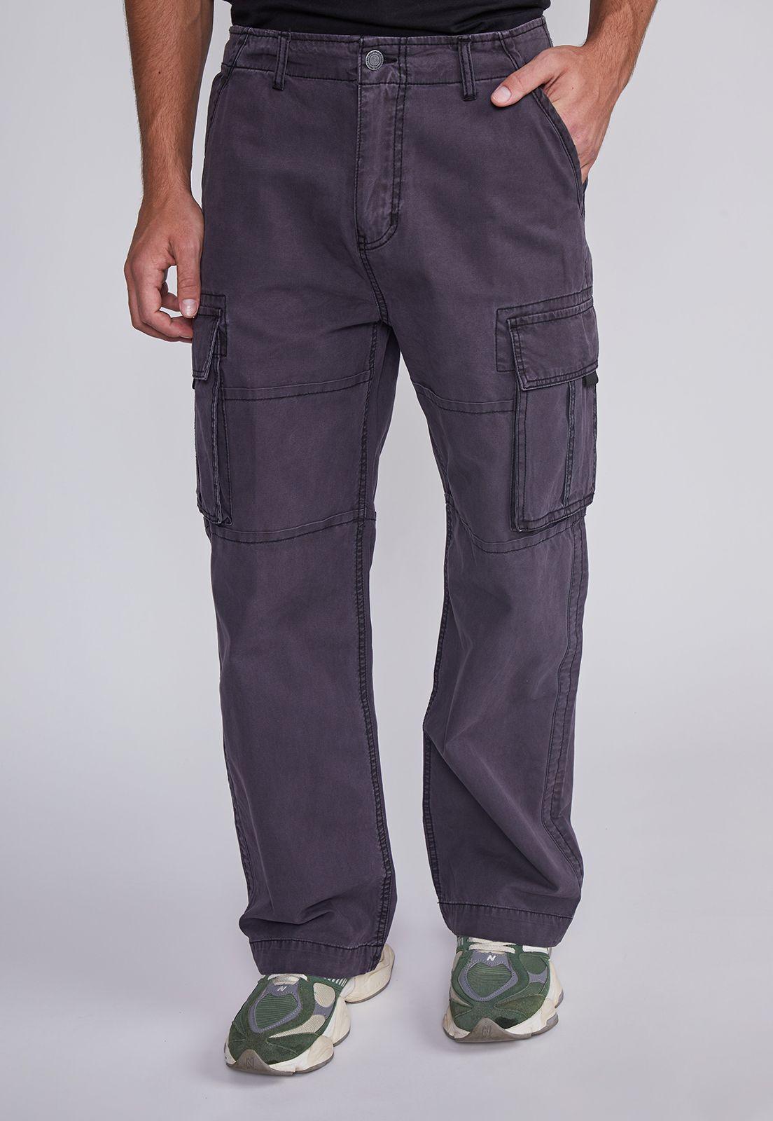 Pantalon Hombre Cargo Ajustable Gris Sioux-0
