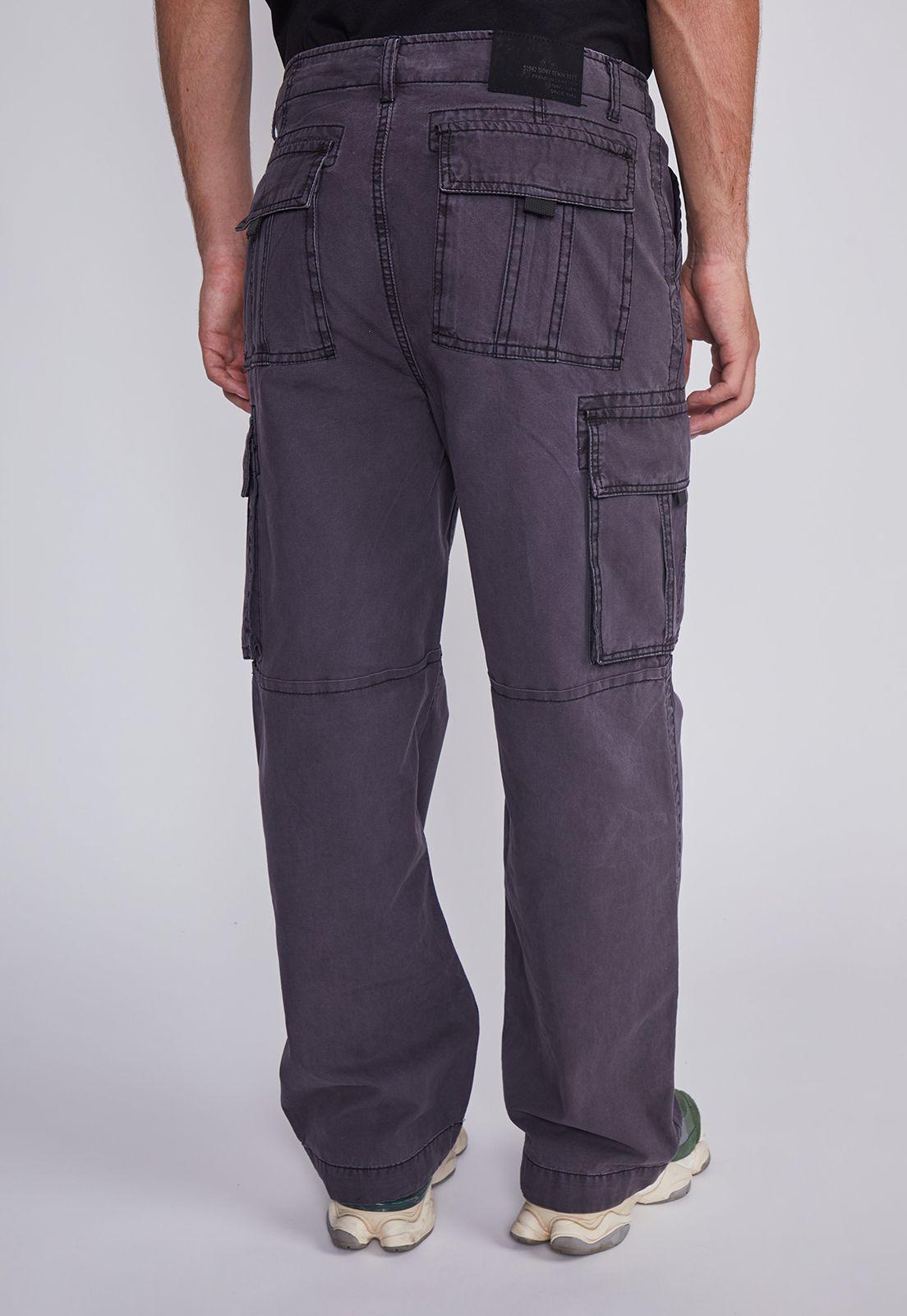 Pantalon Hombre Cargo Ajustable Gris Sioux-1