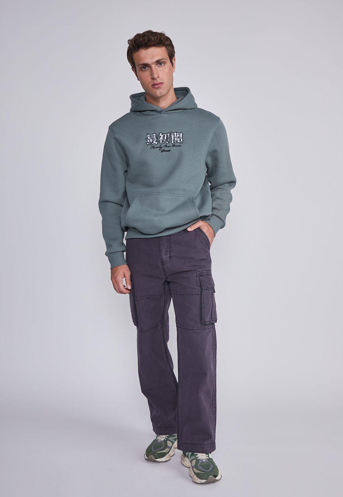 Pantalon Hombre Cargo Ajustable Gris Sioux-4