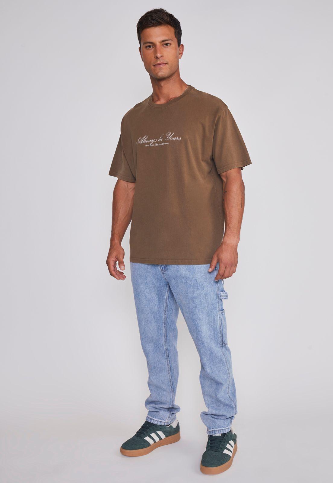 Polera Hombre Lavada Proceso Café Sioux-2