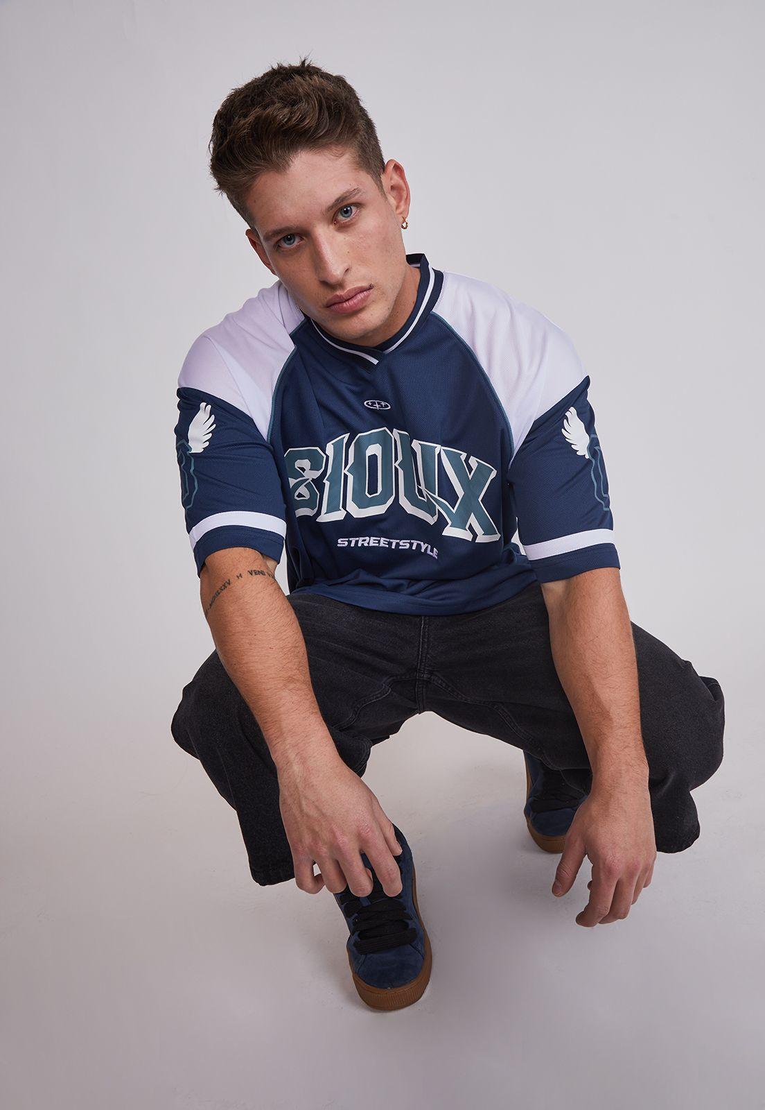 Polera Hombre Oversize Azul Sioux-1